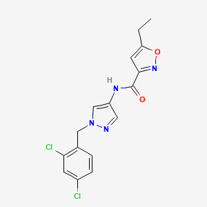 molecular formula C16H14Cl2N4O2 B4538143 N-[1-(2,4-dichlorobenzyl)-1H-pyrazol-4-yl]-5-ethyl-3-isoxazolecarboxamide 