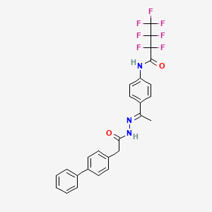 N-{4-[N-(4-biphenylylacetyl)ethanehydrazonoyl]phenyl}-2,2,3,3,4,4,4-heptafluorobutanamide