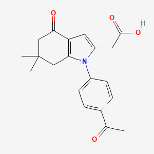 [1-(4-acetylphenyl)-6,6-dimethyl-4-oxo-4,5,6,7-tetrahydro-1H-indol-2-yl]acetic acid