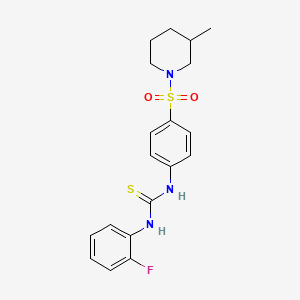 molecular formula C19H22FN3O2S2 B4538155 N-(2-fluorophenyl)-N'-{4-[(3-methyl-1-piperidinyl)sulfonyl]phenyl}thiourea 