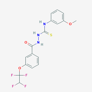 molecular formula C17H15F4N3O3S B4538187 N-(3-methoxyphenyl)-2-[3-(1,1,2,2-tetrafluoroethoxy)benzoyl]hydrazinecarbothioamide 