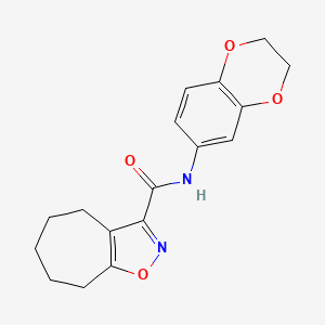 molecular formula C17H18N2O4 B4538193 N-(2,3-dihydro-1,4-benzodioxin-6-yl)-5,6,7,8-tetrahydro-4H-cyclohepta[d]isoxazole-3-carboxamide 