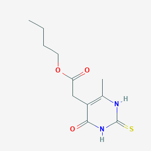 molecular formula C11H16N2O3S B4538203 butyl (2-mercapto-4-methyl-6-oxo-1,6-dihydro-5-pyrimidinyl)acetate 