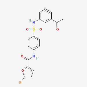 molecular formula C19H15BrN2O5S B4538218 N-(4-{[(3-acetylphenyl)amino]sulfonyl}phenyl)-5-bromo-2-furamide 