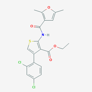 molecular formula C20H17Cl2NO4S B453822 Ethyl 4-(2,4-dichlorophenyl)-2-[(2,5-dimethyl-3-furoyl)amino]-3-thiophenecarboxylate 