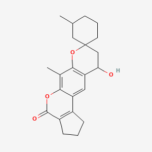 molecular formula C22H26O4 B4538226 10'-hydroxy-3,6'-dimethyl-2',3',9',10'-tetrahydrospiro[cyclohexane-1,8'-cyclopenta[c]pyrano[3,2-g]chromen]-4'(1'H)-one 