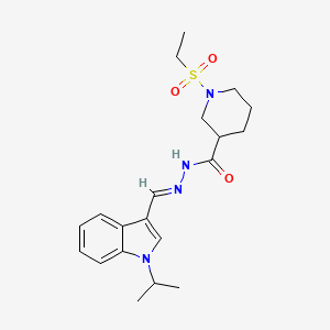 molecular formula C20H28N4O3S B4538238 1-(ethylsulfonyl)-N'-[(1-isopropyl-1H-indol-3-yl)methylene]-3-piperidinecarbohydrazide 