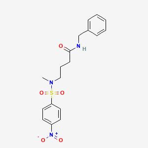 molecular formula C18H21N3O5S B4538245 N-benzyl-4-{methyl[(4-nitrophenyl)sulfonyl]amino}butanamide 