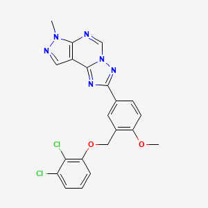 molecular formula C21H16Cl2N6O2 B4538258 2-{3-[(2,3-dichlorophenoxy)methyl]-4-methoxyphenyl}-7-methyl-7H-pyrazolo[4,3-e][1,2,4]triazolo[1,5-c]pyrimidine 