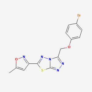 molecular formula C14H10BrN5O2S B4538266 3-[(4-bromophenoxy)methyl]-6-(5-methyl-3-isoxazolyl)[1,2,4]triazolo[3,4-b][1,3,4]thiadiazole 