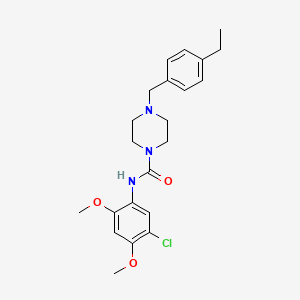 molecular formula C22H28ClN3O3 B4538272 N-(5-chloro-2,4-dimethoxyphenyl)-4-(4-ethylbenzyl)-1-piperazinecarboxamide 