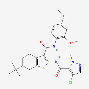molecular formula C26H31ClN4O4S B4538280 N-(6-tert-butyl-3-{[(2,4-dimethoxyphenyl)amino]carbonyl}-4,5,6,7-tetrahydro-1-benzothien-2-yl)-4-chloro-1-methyl-1H-pyrazole-5-carboxamide 