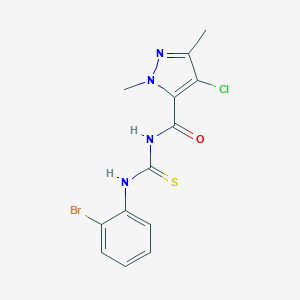 molecular formula C13H12BrClN4OS B453831 N-(2-bromophenyl)-N'-[(4-chloro-1,3-dimethyl-1H-pyrazol-5-yl)carbonyl]thiourea 