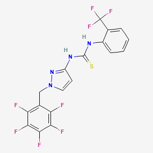 molecular formula C18H10F8N4S B4538312 N-[1-(五氟苄基)-1H-吡唑-3-基]-N'-[2-(三氟甲基)苯基]硫脲 