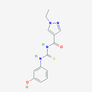 molecular formula C13H14N4O2S B453835 N-[(1-ethyl-1H-pyrazol-4-yl)carbonyl]-N'-(3-hydroxyphenyl)thiourea 
