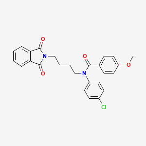 molecular formula C26H23ClN2O4 B4538357 N-(4-chlorophenyl)-N-[4-(1,3-dioxo-1,3-dihydro-2H-isoindol-2-yl)butyl]-4-methoxybenzamide 