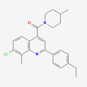molecular formula C25H27ClN2O B4538375 7-chloro-2-(4-ethylphenyl)-8-methyl-4-[(4-methyl-1-piperidinyl)carbonyl]quinoline 