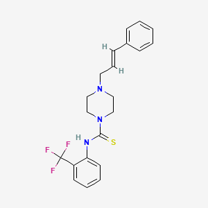 molecular formula C21H22F3N3S B4538385 4-(3-phenyl-2-propen-1-yl)-N-[2-(trifluoromethyl)phenyl]-1-piperazinecarbothioamide 