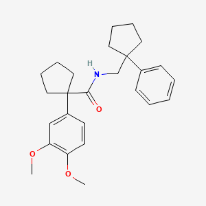 molecular formula C26H33NO3 B4538389 1-(3,4-dimethoxyphenyl)-N-[(1-phenylcyclopentyl)methyl]cyclopentanecarboxamide 