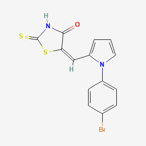 molecular formula C14H9BrN2OS2 B4538405 5-{[1-(4-bromophenyl)-1H-pyrrol-2-yl]methylene}-2-thioxo-1,3-thiazolidin-4-one 
