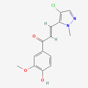 3-(4-chloro-1-methyl-1H-pyrazol-5-yl)-1-(4-hydroxy-3-methoxyphenyl)-2-propen-1-one