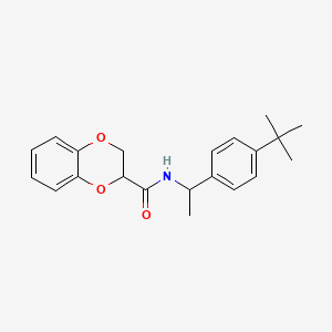 molecular formula C21H25NO3 B4538431 N-[1-(4-tert-butylphenyl)ethyl]-2,3-dihydro-1,4-benzodioxine-2-carboxamide 