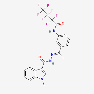 2,2,3,3,4,4,4-heptafluoro-N-(3-{N-[(1-methyl-1H-indol-3-yl)carbonyl]ethanehydrazonoyl}phenyl)butanamide