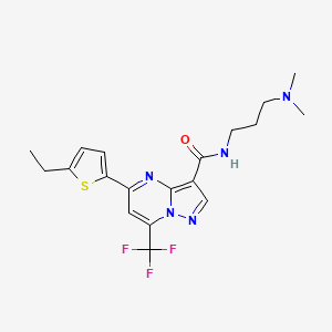 molecular formula C19H22F3N5OS B4538436 N-[3-(dimethylamino)propyl]-5-(5-ethyl-2-thienyl)-7-(trifluoromethyl)pyrazolo[1,5-a]pyrimidine-3-carboxamide 