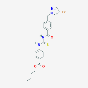 molecular formula C23H23BrN4O3S B453844 butyl 4-{[({4-[(4-bromo-1H-pyrazol-1-yl)methyl]benzoyl}amino)carbothioyl]amino}benzoate 