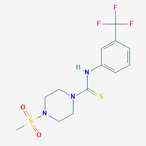 molecular formula C13H16F3N3O2S2 B4538482 4-(methylsulfonyl)-N-[3-(trifluoromethyl)phenyl]-1-piperazinecarbothioamide 