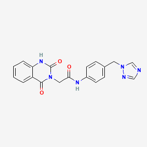 molecular formula C19H16N6O3 B4538484 2-(2,4-dioxo-1,4-dihydro-3(2H)-quinazolinyl)-N-[4-(1H-1,2,4-triazol-1-ylmethyl)phenyl]acetamide 