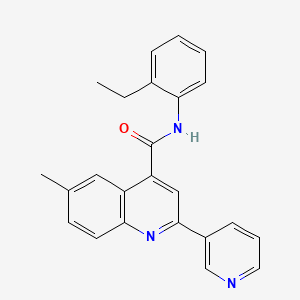 molecular formula C24H21N3O B4538489 N-(2-ethylphenyl)-6-methyl-2-(3-pyridinyl)-4-quinolinecarboxamide 