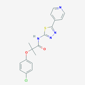2-(4-chlorophenoxy)-2-methyl-N-[5-(4-pyridinyl)-1,3,4-thiadiazol-2-yl]propanamide