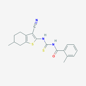 N-[[(3-cyano-6-methyl-4,5,6,7-tetrahydro-1-benzothiophen-2-yl)amino]-sulfanylidenemethyl]-2-methylbenzamide