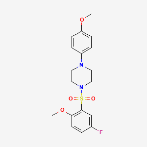 molecular formula C18H21FN2O4S B4538500 1-[(5-fluoro-2-methoxyphenyl)sulfonyl]-4-(4-methoxyphenyl)piperazine 