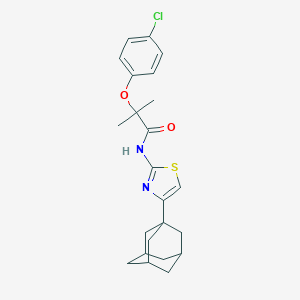 molecular formula C23H27ClN2O2S B453855 N-[4-(1-adamantyl)-1,3-thiazol-2-yl]-2-(4-chlorophenoxy)-2-methylpropanamide 