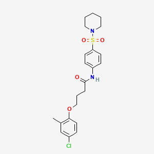 molecular formula C22H27ClN2O4S B4538574 4-(4-chloro-2-methylphenoxy)-N-[4-(1-piperidinylsulfonyl)phenyl]butanamide 