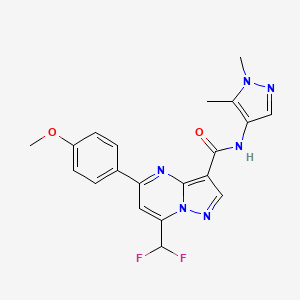molecular formula C20H18F2N6O2 B4538594 7-(difluoromethyl)-N-(1,5-dimethyl-1H-pyrazol-4-yl)-5-(4-methoxyphenyl)pyrazolo[1,5-a]pyrimidine-3-carboxamide 
