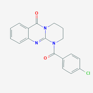 molecular formula C18H14ClN3O2 B4538623 1-(4-chlorobenzoyl)-1,2,3,4-tetrahydro-6H-pyrimido[2,1-b]quinazolin-6-one 