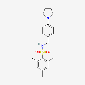 molecular formula C20H26N2O2S B4538635 2,4,6-trimethyl-N-[4-(1-pyrrolidinyl)benzyl]benzenesulfonamide 