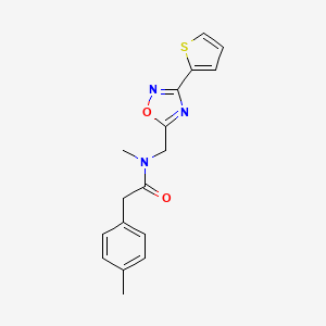 molecular formula C17H17N3O2S B4538644 N-methyl-2-(4-methylphenyl)-N-{[3-(2-thienyl)-1,2,4-oxadiazol-5-yl]methyl}acetamide 