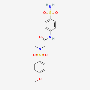 molecular formula C16H19N3O6S2 B4538647 N~1~-[4-(aminosulfonyl)phenyl]-N~2~-[(4-methoxyphenyl)sulfonyl]-N~2~-methylglycinamide 