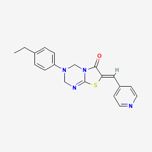 molecular formula C19H18N4OS B4538656 3-(4-ethylphenyl)-7-(4-pyridinylmethylene)-3,4-dihydro-2H-[1,3]thiazolo[3,2-a][1,3,5]triazin-6(7H)-one 