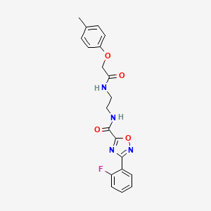 molecular formula C20H19FN4O4 B4538658 3-(2-fluorophenyl)-N-(2-{[(4-methylphenoxy)acetyl]amino}ethyl)-1,2,4-oxadiazole-5-carboxamide 