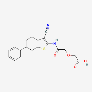 molecular formula C19H18N2O4S B4538675 {2-[(3-cyano-6-phenyl-4,5,6,7-tetrahydro-1-benzothien-2-yl)amino]-2-oxoethoxy}acetic acid 