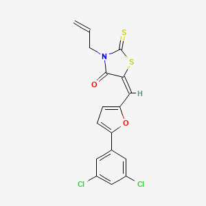 3-allyl-5-{[5-(3,5-dichlorophenyl)-2-furyl]methylene}-2-thioxo-1,3-thiazolidin-4-one