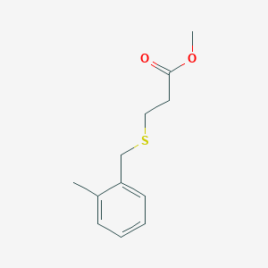molecular formula C12H16O2S B4538703 methyl 3-[(2-methylbenzyl)thio]propanoate 