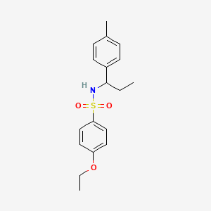molecular formula C18H23NO3S B4538709 4-ethoxy-N-[1-(4-methylphenyl)propyl]benzenesulfonamide 