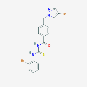 molecular formula C19H16Br2N4OS B453873 N-[(2-bromo-4-methylphenyl)carbamothioyl]-4-[(4-bromo-1H-pyrazol-1-yl)methyl]benzamide 