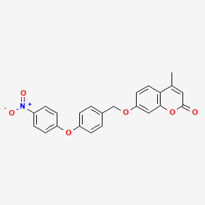 molecular formula C23H17NO6 B4538730 4-methyl-7-{[4-(4-nitrophenoxy)benzyl]oxy}-2H-chromen-2-one 